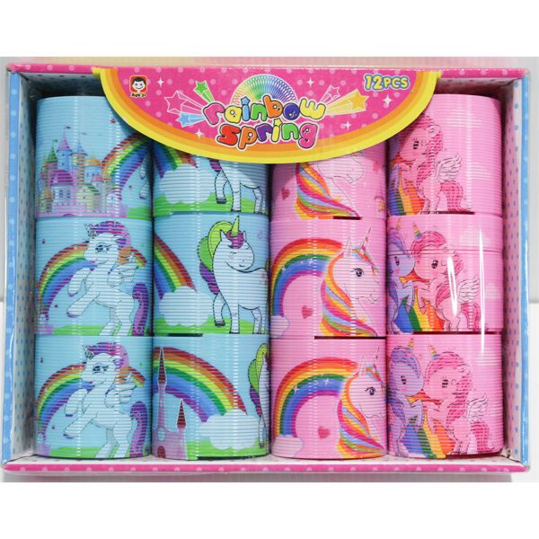 RAINBOW SPRING UNICORN THEMED SLINKY STYLE TOYS