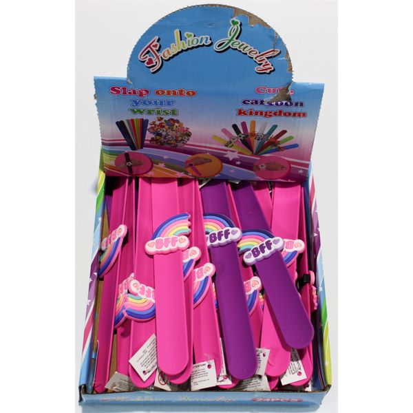 SILICONE SLAP BRACELETS - 24 PIECES 