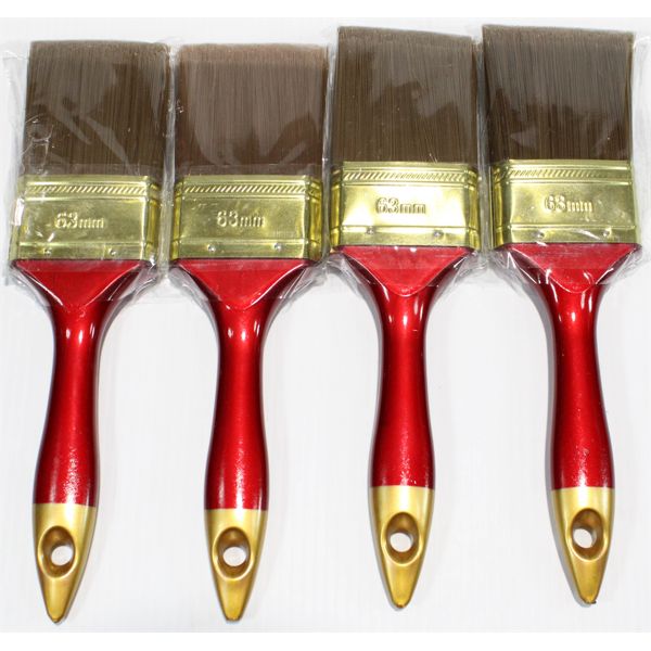 4 PAINT BRUSHES, 2.5 , POLYESTER BRISTLES