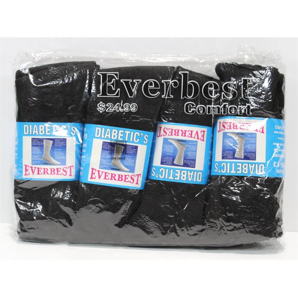 4 PACKS EVERBEST DIABETICS COMPRESSION SOCKS