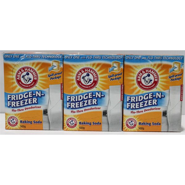 3 BOXES ARM & HAMMER FRIDGE-N-FREEZER DEODORIZER