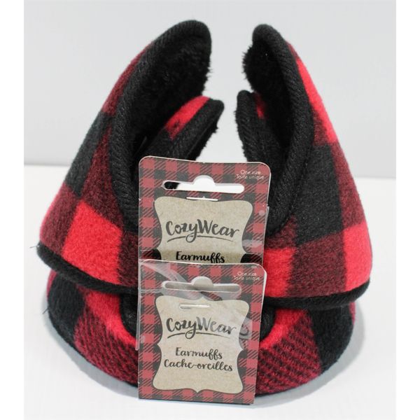 2 PAIRS COZY WEAR PLAID EARMUFFS