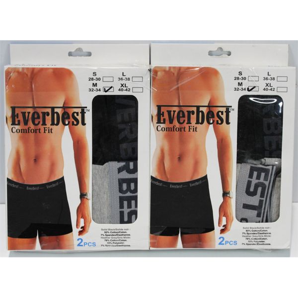 2 BOXES OF EVERBEST BOXER BRIEFS, 2 PAIRS/BOX