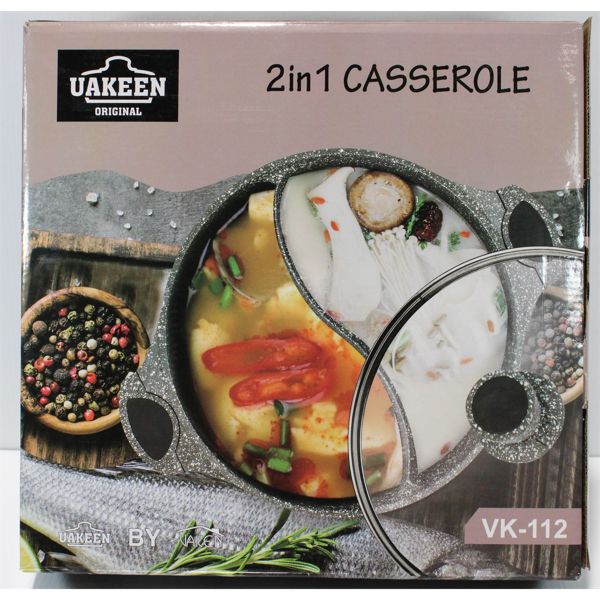 UAKEEN 2-IN-1 CASSEROLE PAN W/LID