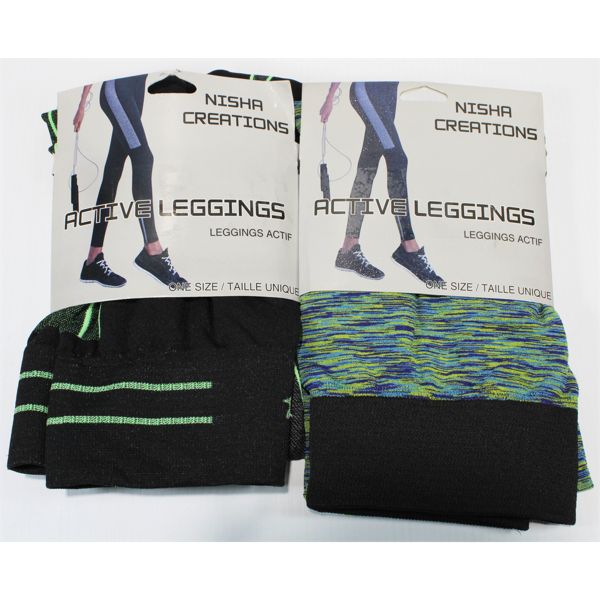 2 PAIRS NISHA CREATIONS LADIES ACTIVE LEGGINGS