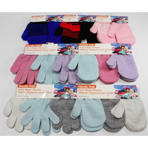 ASST. NORDIC TRAIL KIDS KNIT GLOVES/MITTS