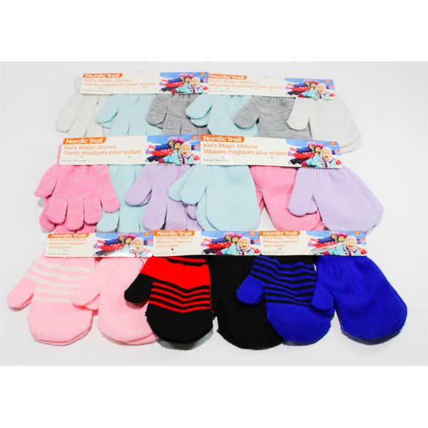 ASST. NORDIC TRAIL KIDS KNIT GLOVES/MITTS