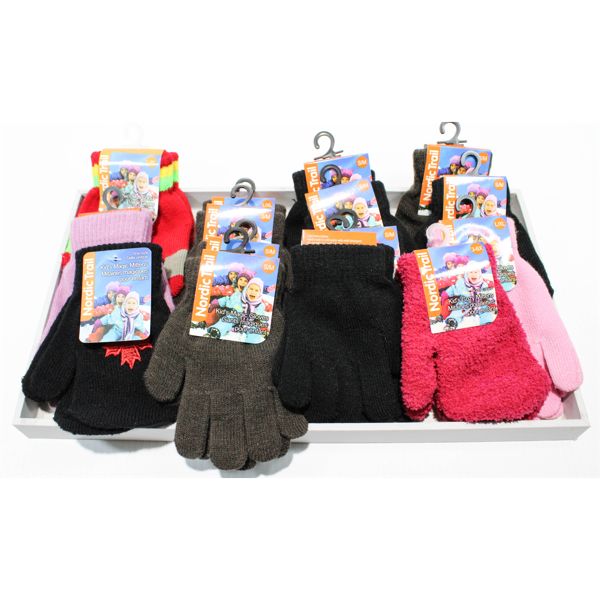 ASST. NORDIC TRAIL KIDS KNIT GLOVES/MITTS