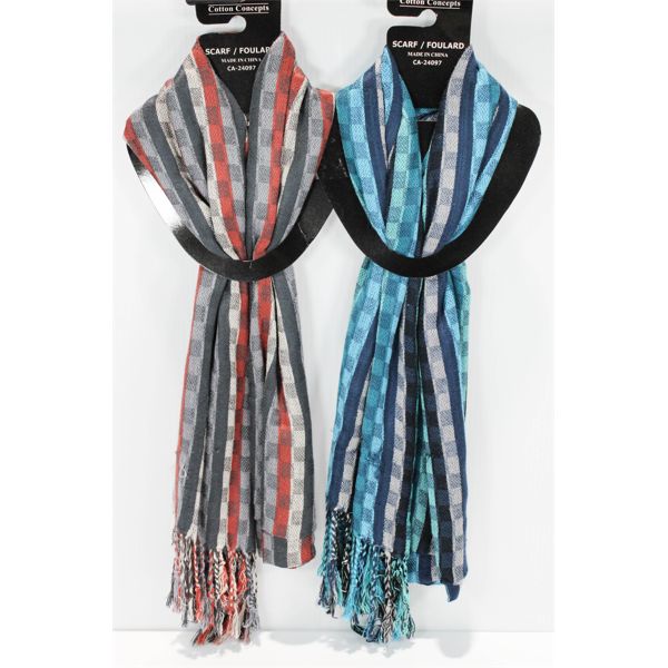 2 COTTON CONCEPTS SCARVES