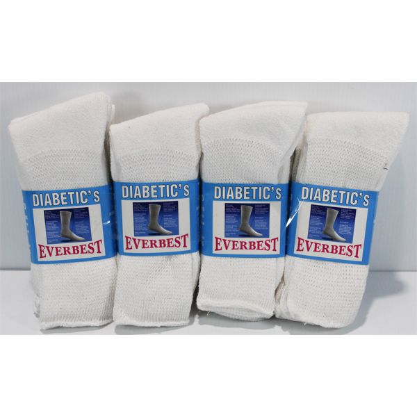 4 PACKS EVERBEST DIABETICS COMPRESSION SOCKS