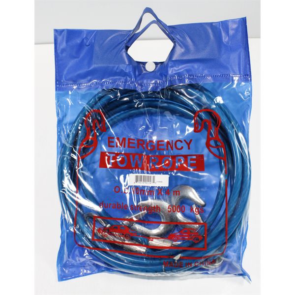 EMERGENCY TOW ROPE, 10MM X 4M, UP TO 5000 KGS