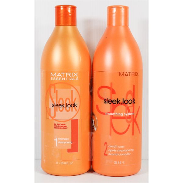 NEW MATRIX 1L SLEEK LOOK SMOOTHING SHAMPOO & CONDITIONER 