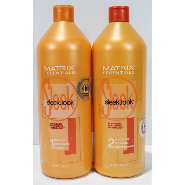 NEW MATRIX 1L SLEEK LOOK SMOOTHING SHAMPOO & CONDITIONER 