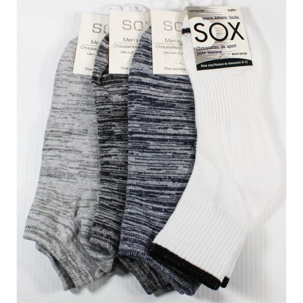 4 PAIRS SOX BRAND MENS ATHLETIC SOCKS