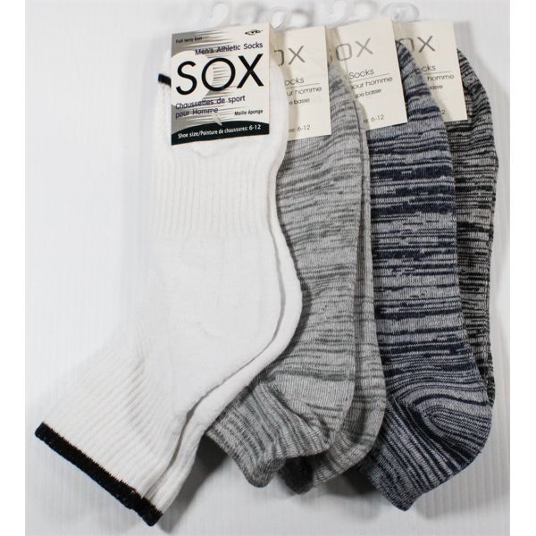 4 PAIRS SOX BRAND MENS ATHLETIC SOCKS