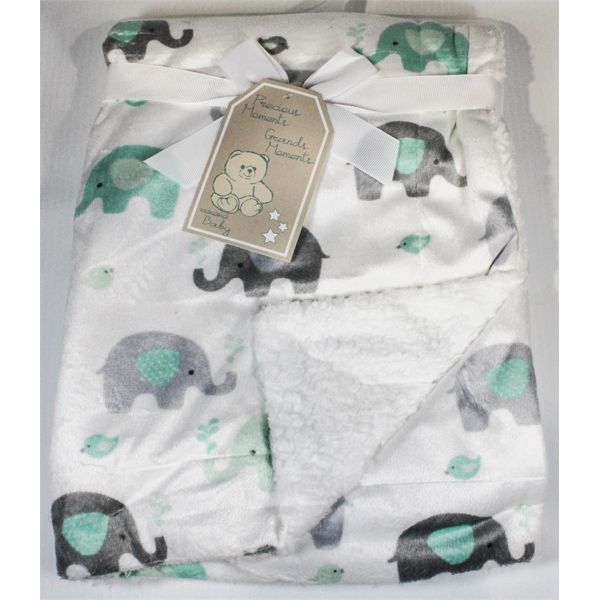 PRECIOUS MOMENTS ELEPHANT THEMED BABY BLANKET