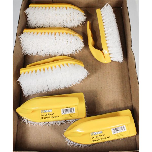 6 EZ CLEAN YELLOW SCRUB BRUSHES