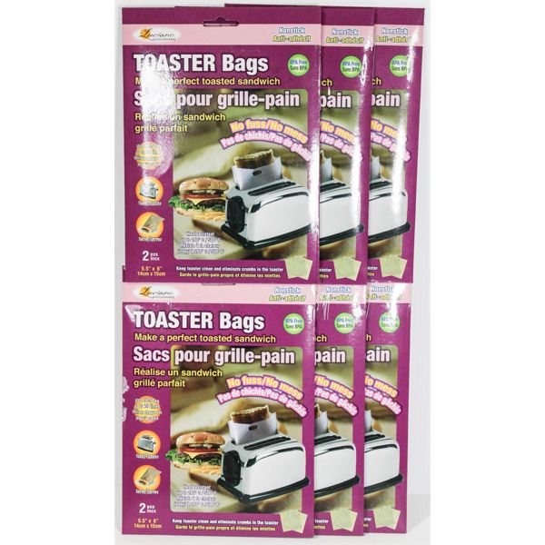 6 LUCIANO NONSTICK TOASTER BAGS BPA FREE