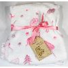 Image 1 : PRECIOUS MOMENTS PINK & WHITE FLEECE BABY BLANKET