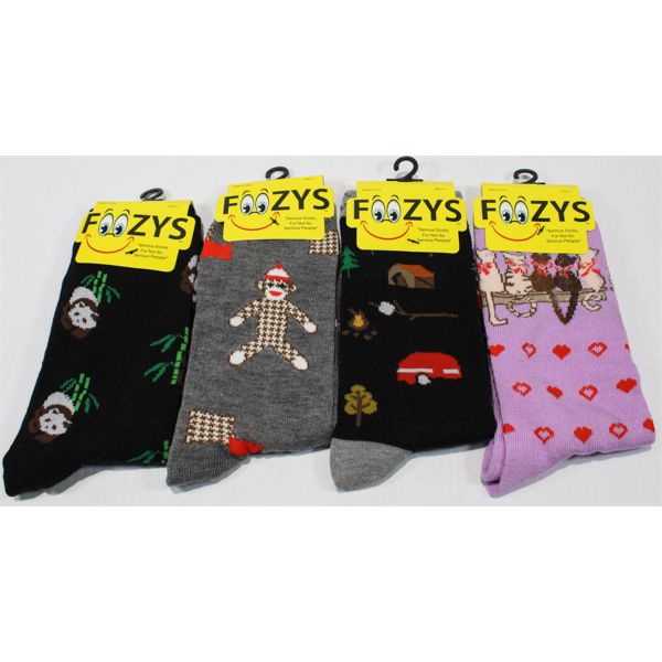 FOOZYS NOVELTY SOCKS – PANDA, CAMPING, SOCK MONKEY, & CATS