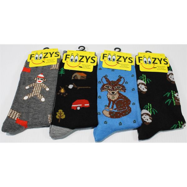 FOOZYS NOVELTY SOCKS – FOX, PANDA, SOCK MONKEY & CAMPING