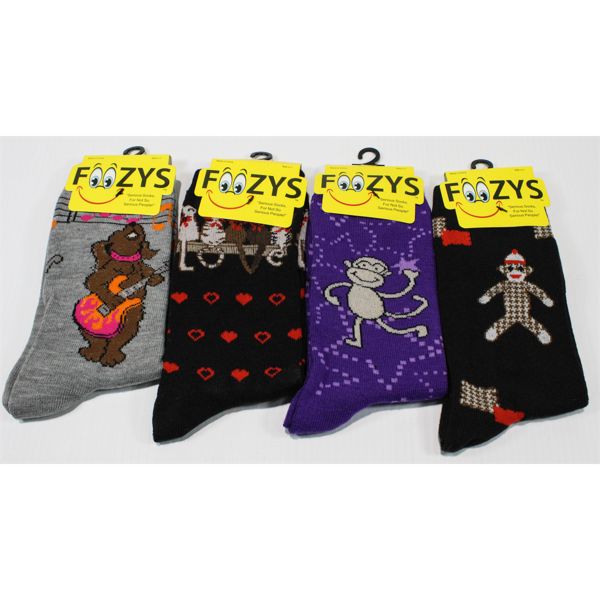 FOOZYS NOVELTY SOCKS – CAT, DOG, MONKEY & SOCK MONKEY