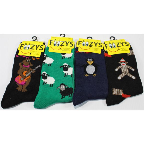 FOOZYS NOVELTY SOCKS – SOCK MONKEY, DOG, PENGUIN & SHEEP