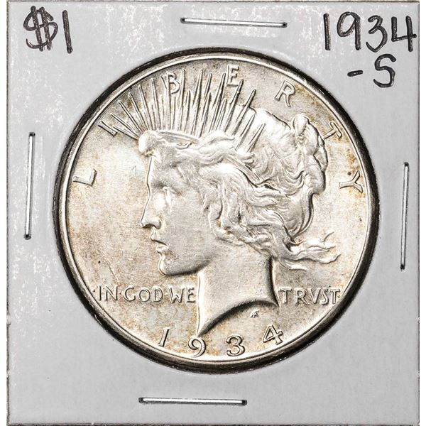 1934-S $1 Peace Silver Dollar Coin