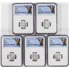 Image 1 : Lot of (5) 2021-Mo Mexico 1/10 oz Silver Libertad Coins NGC MS69