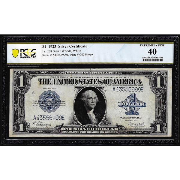1923 $1 Silver Certificate Note Fr.238 PCGS Extremely Fine 40