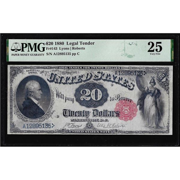 1880 $20 Legal Tender Note Fr.143 PMG Very Fine 25