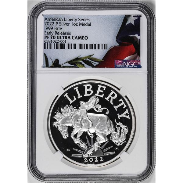 2022-P Liberty Series 1oz Silver Medal NGC PF70 Ultra Cameo Early Releases