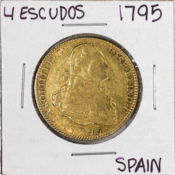 1795MF Spain Charles IV 4 Escudos Gold Coin