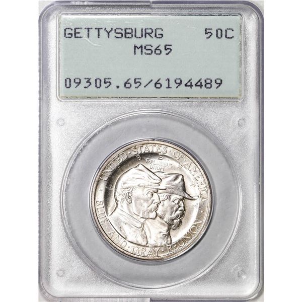 1936 Battle of Gettysburg Commemorative Half Dollar Coin PCGS MS66 Green Rattler