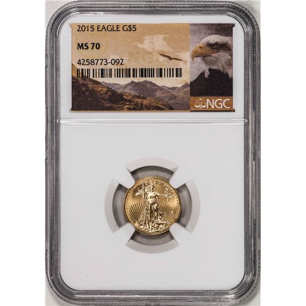 2015 $5 American Gold Eagle Coin NGC MS70
