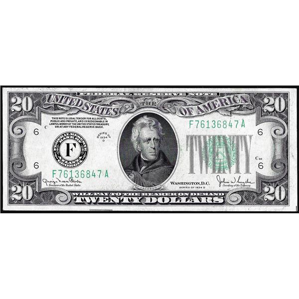 1934D $20 Federal Reserve Note Atlanta