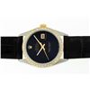 Image 9 : Rolex Men's Two Tone Diamond Black Onyx Datejust Wristwatch with Leather Band
