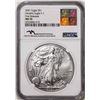 Image 1 : 2021 Type 1 $1 American Silver Eagle Coin NGC MS70 First Releases Mercanti Signed