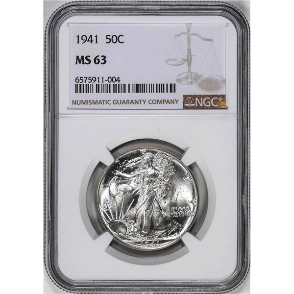 1941 Walking Liberty Half Dollar Coin NGC MS63