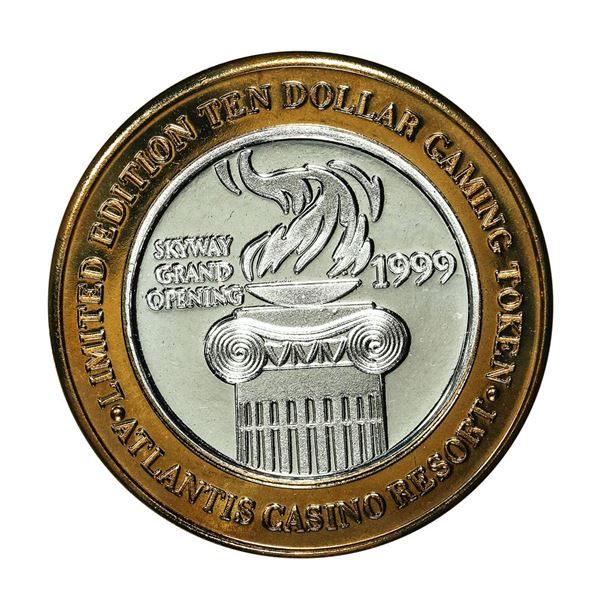 .999 Fine Silver Atlantis Casino & Resort Reno, NV $10 Limited Edition Gaming Token