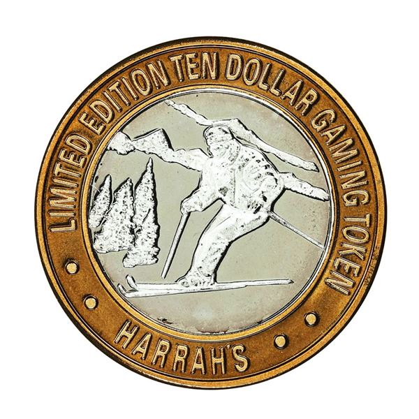 .999 Silver Harrahs Reno, Nevada $10 Casino Limited Edition Gaming Token