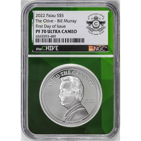 2022 Paulau $5 Proof The Chive Bill Murray Silver Coin NGC PF70 Ultra Cameo FDOI
