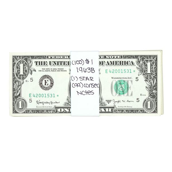 Pack of (100) 1963B $1 Federal Reserve Notes Richmond