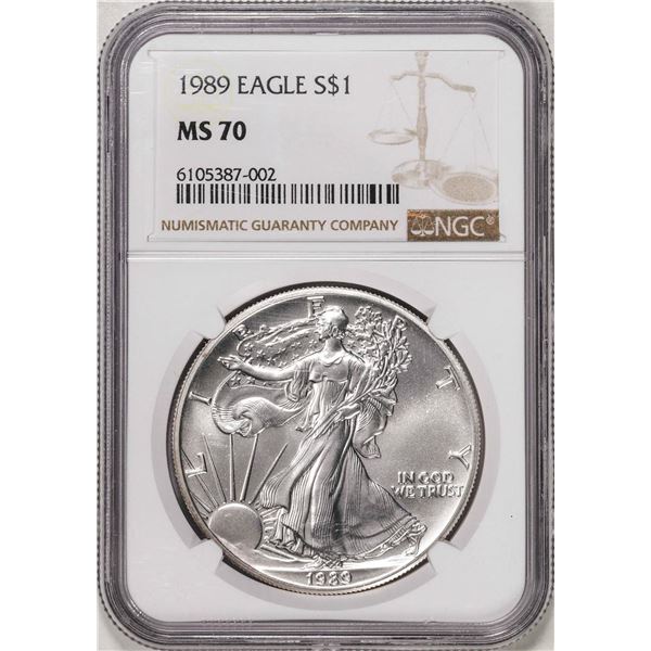 1989 $1 American Silver Eagle Coin NGC MS70