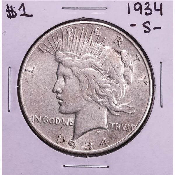 1934-S $1 Peace Silver Dollar Coin