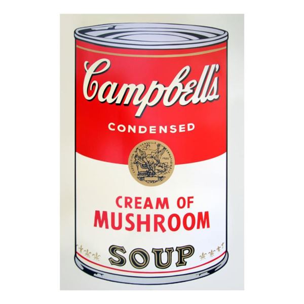 Andy Warhol "Soup Can 1153 (Cream Of Mushroom)" Print Serigraph On Paper
