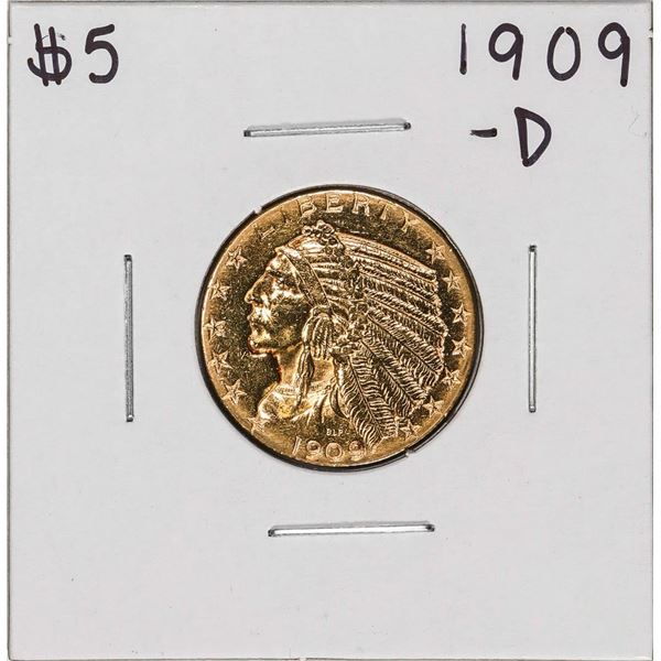 1909-D $5 Indian Head Half Eagle Gold Coin