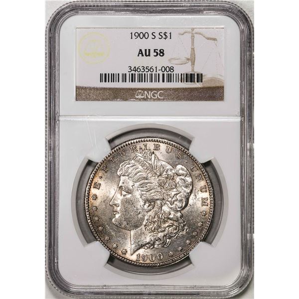 1900-S $1 Morgan Silver Dollar Coin NGC AU58