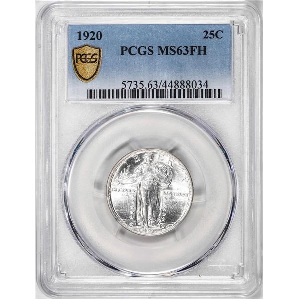 1920 Standing Liberty Quarter Coin PCGS MS63FH