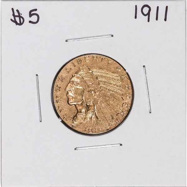 1911 $5 Indian Head Half Eagle Gold Coin